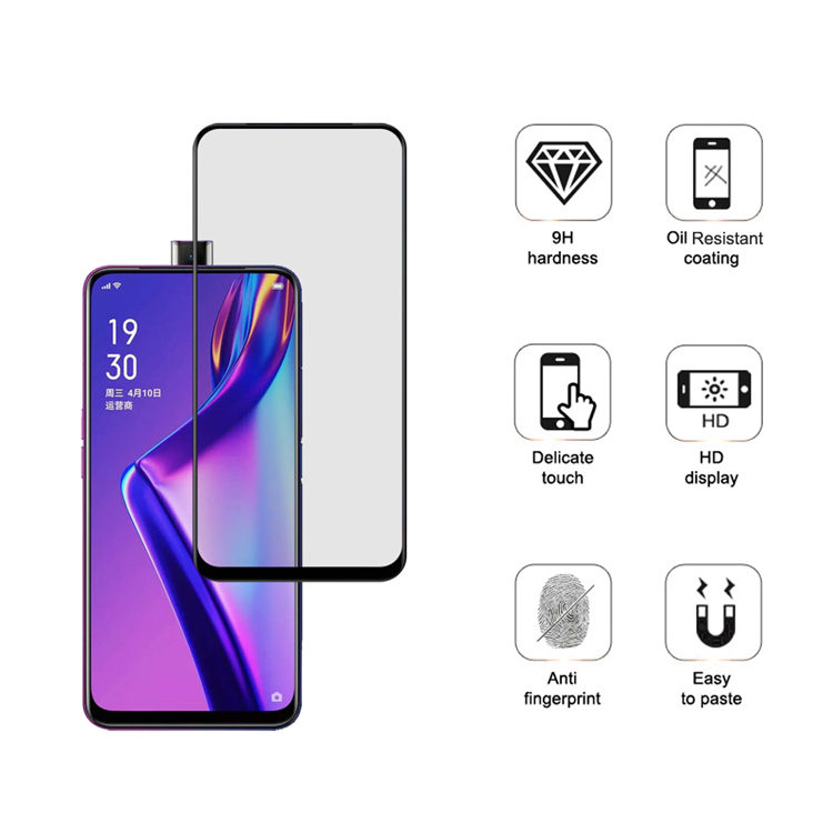 Dlix 3D hot bending full glue tempered glass screen protector for Oppo K3