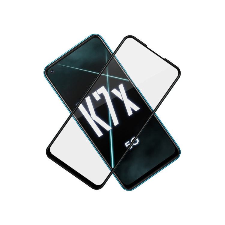 Dlix 2.5D silk print full glue tempered glass screen protector for Oppo K7x