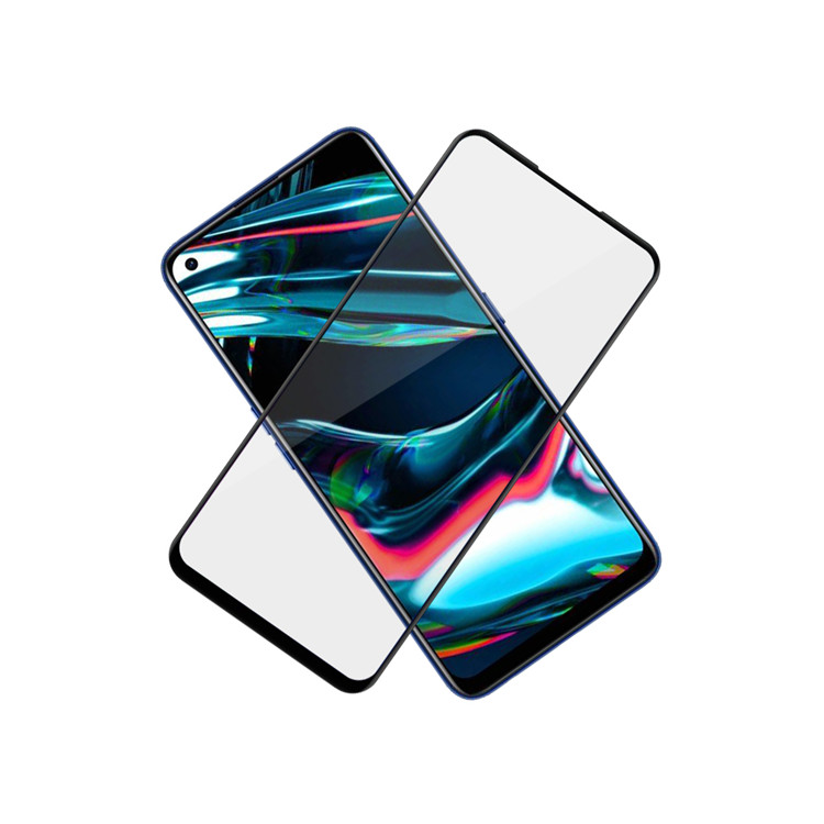 Dlix 2.5D silk print full glue tempered glass screen protector for Realme 7 Pro