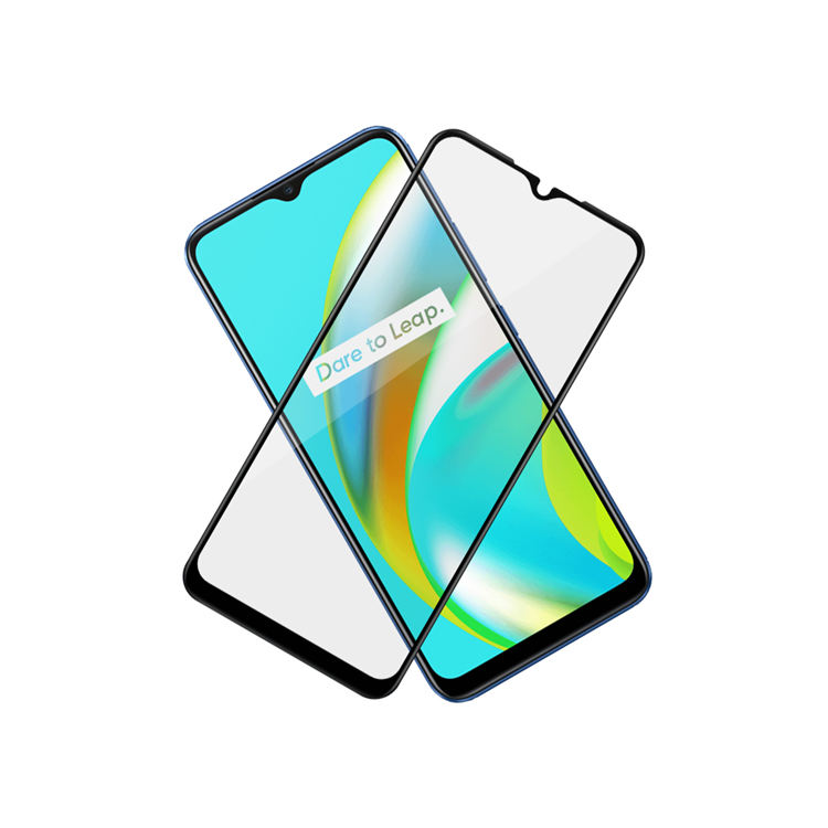 Dlix 2.5D silk print full glue tempered glass screen protector for Realme C12