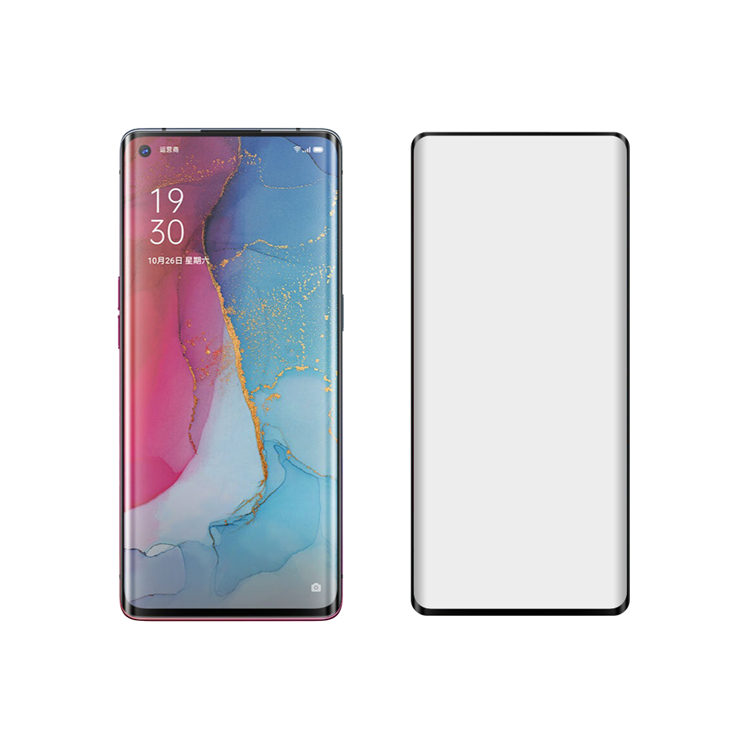 Dlix 3D hot bending full glue tempered glass screen protector for Oppo Reno3 Pro