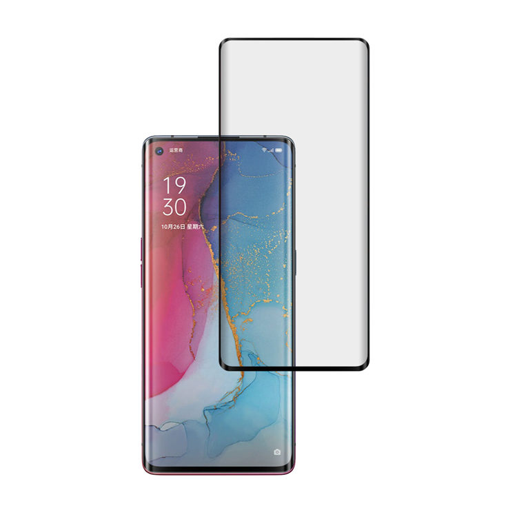 Dlix 3D hot bending full glue tempered glass screen protector for Oppo Reno3 Pro