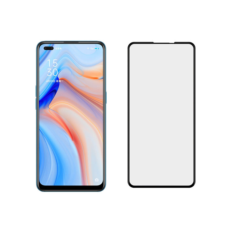 Dlix 2.5D silk print full glue tempered glass screen protector for Oppo Reno4