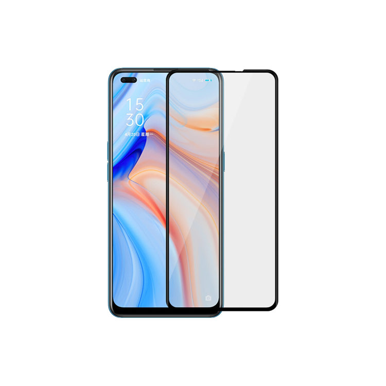 Dlix 2.5D silk print full glue tempered glass screen protector for Oppo Reno4