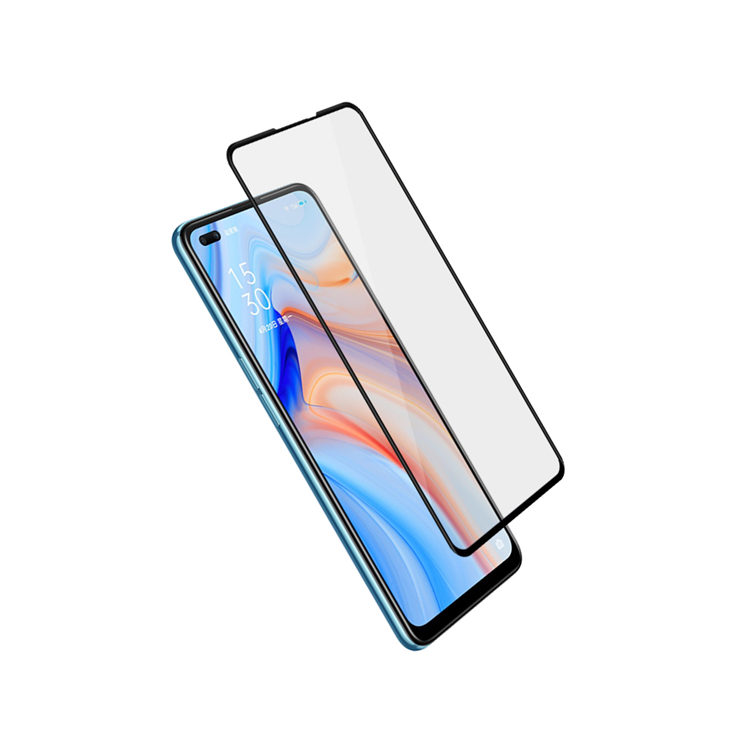 Dlix 2.5D silk print full glue tempered glass screen protector for Oppo Reno4