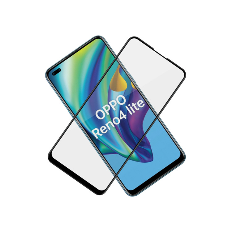 Dlix 2.5D silk print full glue tempered glass screen protector for Oppo Reno4 Lite