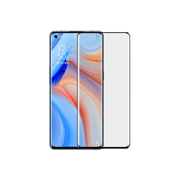 Dlix 3D hot bending full glue tempered glass screen protector for Oppo Reno4 Pro