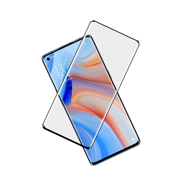 Dlix 3D hot bending full glue tempered glass screen protector for Oppo Reno4 Pro