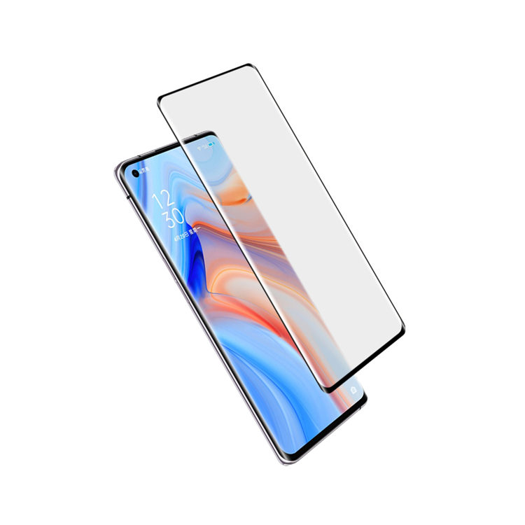 Dlix 3D hot bending full glue tempered glass screen protector for Oppo Reno4 Pro