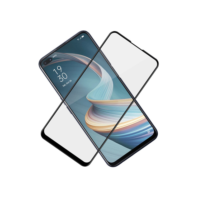 Dlix 2.5D silk print full glue tempered glass screen protector for Oppo Reno4 Z 5G