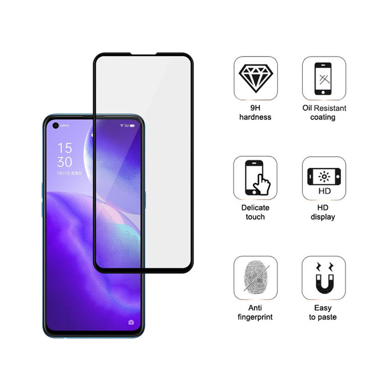 Dlix 3D hot bending edge glue tempered glass screen protector for Oppo Reno5