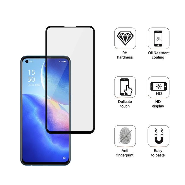 Dlix 3D hot bending full glue tempered glass screen protector for Oppo Reno5 K