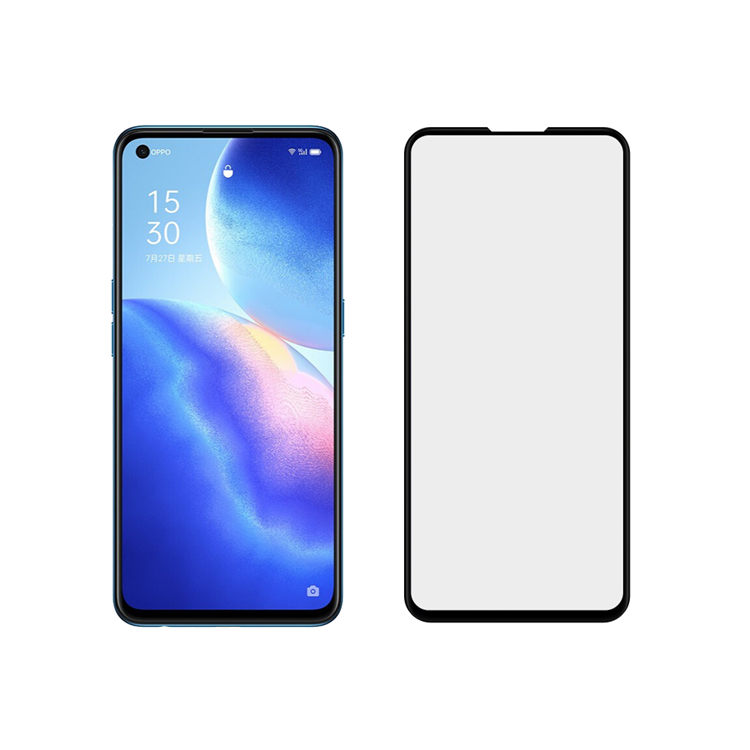 Dlix 2.5D silk print full glue tempered glass screen protector for Oppo Reno5 K