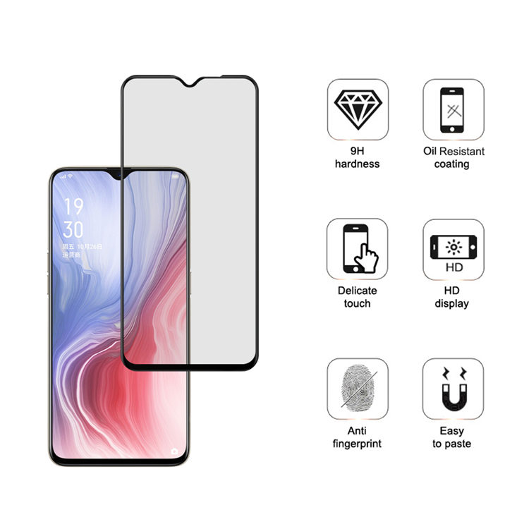 Dlix 2.5D silk print full glue tempered glass screen protector for Oppo Reno Z