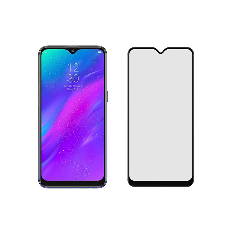 Dlix 2.5D silk print full glue tempered glass screen protector for Realme 3