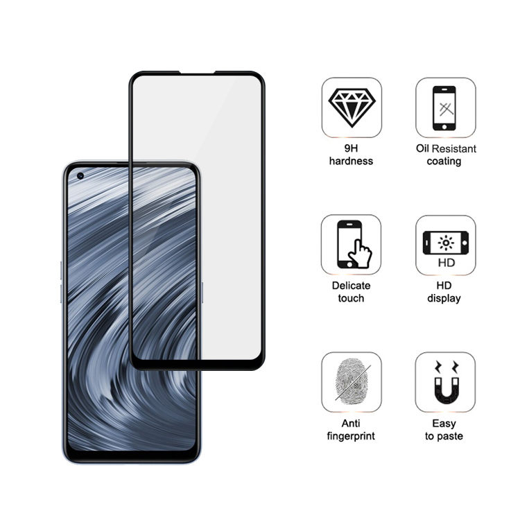 Dlix 3D hot bending edge glue tempered glass screen protector for Realme X9