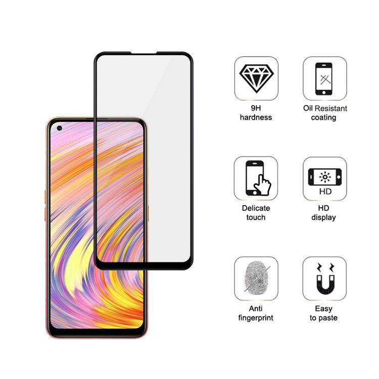 Dlix 2.5D silk print full glue tempered glass screen protector for Realme X9 Pro