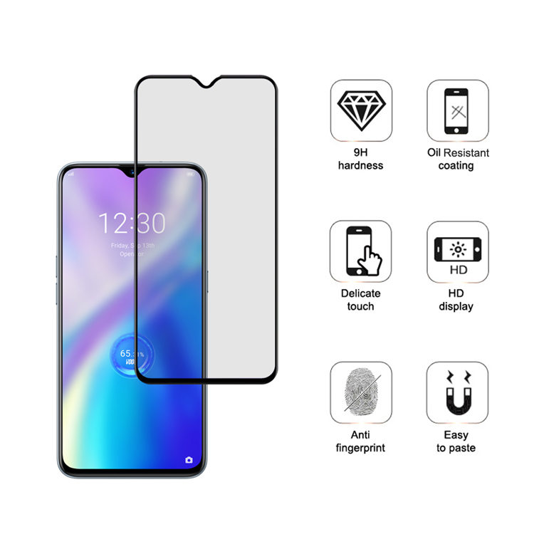 Dlix 2.5D silk print full glue tempered glass screen protector for Realme XT