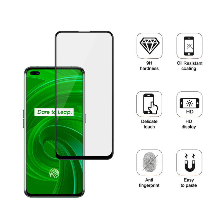 Dlix 3D hot bending edge glue tempered glass screen protector for Realme X50 Pro