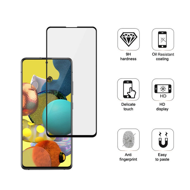 Dlix 2.5D silk print full glue tempered glass screen protector for Samsung Galaxy A52