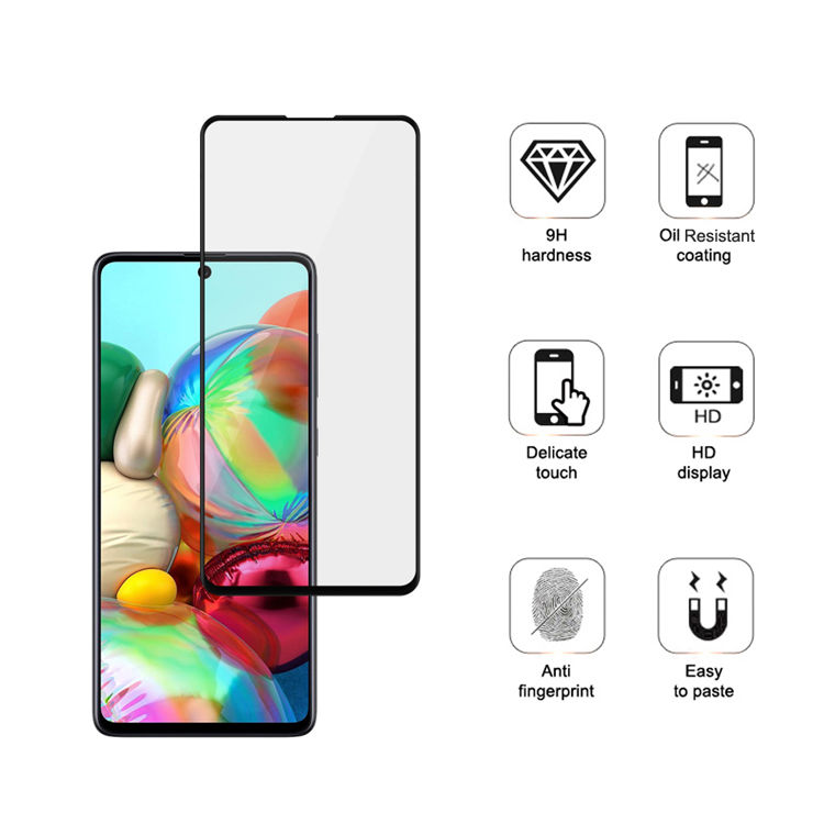 Dlix 2.5D silk print full glue tempered glass screen protector for Samsung Galaxy A72