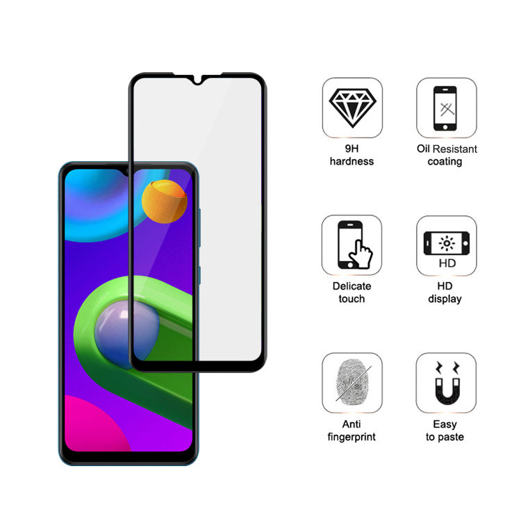 Dlix 2.5D silk print full glue tempered glass screen protector for Samsung Galaxy M02