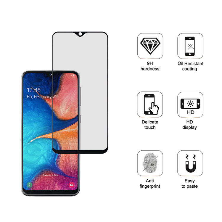 Dlix 3D hot bending edge glue tempered glass screen protector for Samsung Galaxy A20E