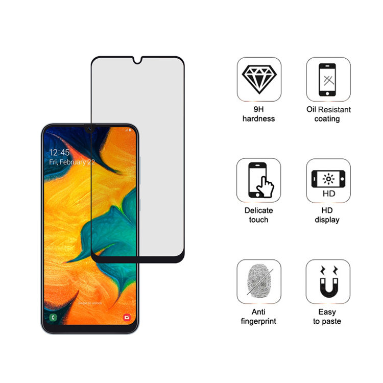 Dlix 3D hot bending full glue tempered glass screen protector for Samsung Galaxy A30