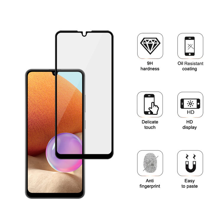 Dlix 2.5D silk print full glue tempered glass screen protector for Samsung Galaxy A32
