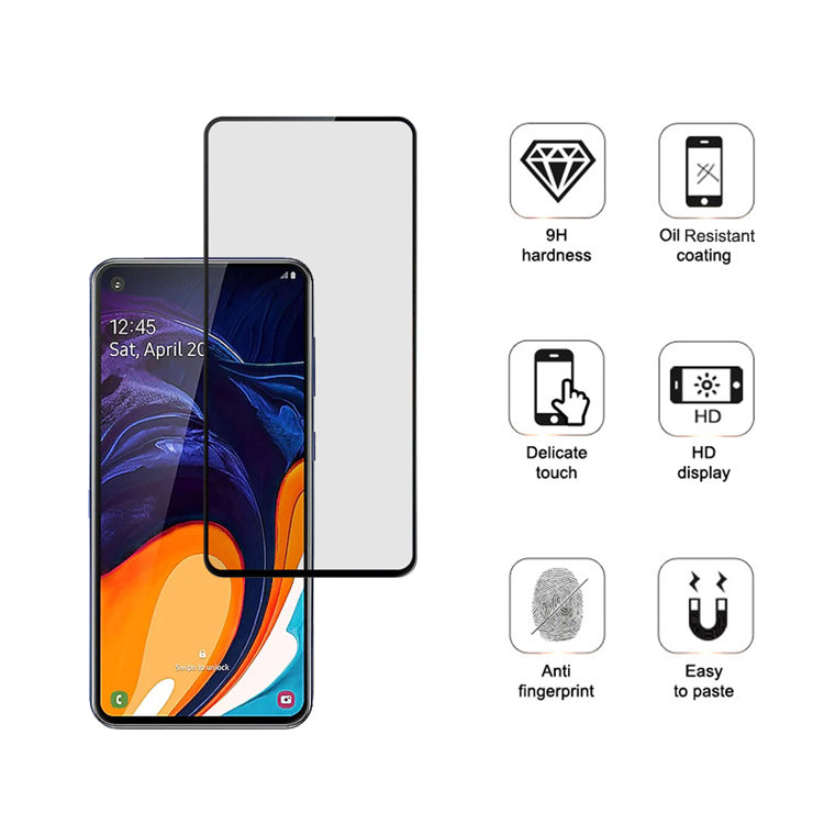 Dlix 2.5D silk print full glue tempered glass screen protector for Samsung Galaxy A60