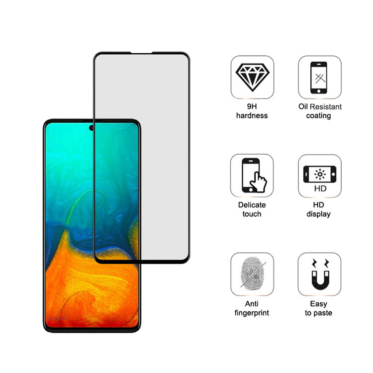 Dlix 2.5D silk print full glue tempered glass screen protector for Samsung Galaxy A71