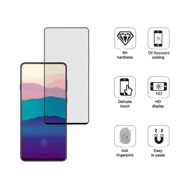 Dlix 2.5D silk print full glue tempered glass screen protector for Samsung Galaxy A90