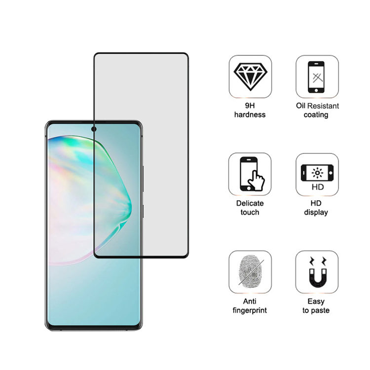 Dlix 2.5D silk print full glue tempered glass screen protector for Samsung Galaxy A91