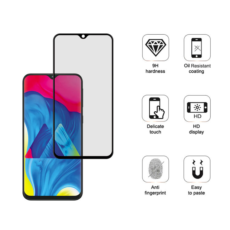 Dlix 2.5D silk print full glue tempered glass screen protector for Samsung Galaxy M10