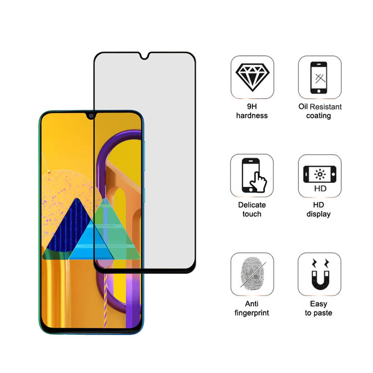 Dlix 2.5D silk print full glue tempered glass screen protector for Samsung Galaxy M11