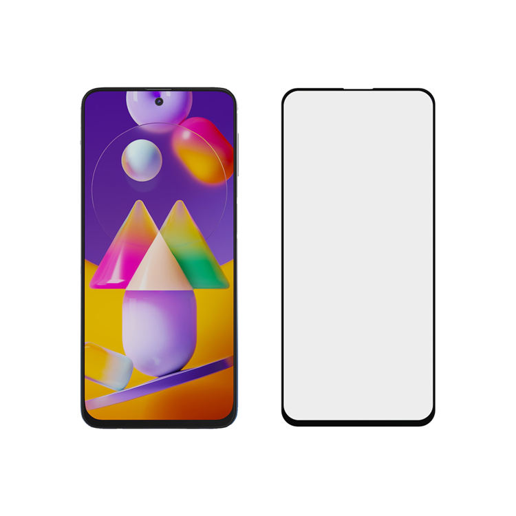 Dlix 2.5D silk print full glue tempered glass screen protector for Samsung Galaxy M31s