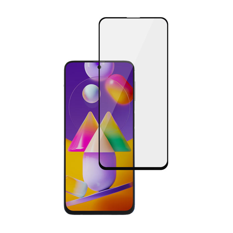 Dlix 2.5D silk print full glue tempered glass screen protector for Samsung Galaxy M31s