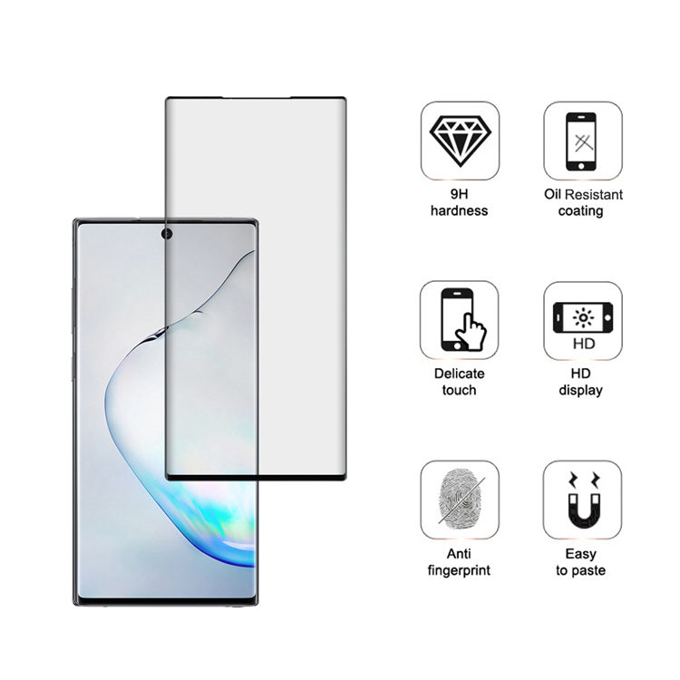 Dlix 3D curved precise carving tempered glass screen protector for Samsung Galaxy Note 10