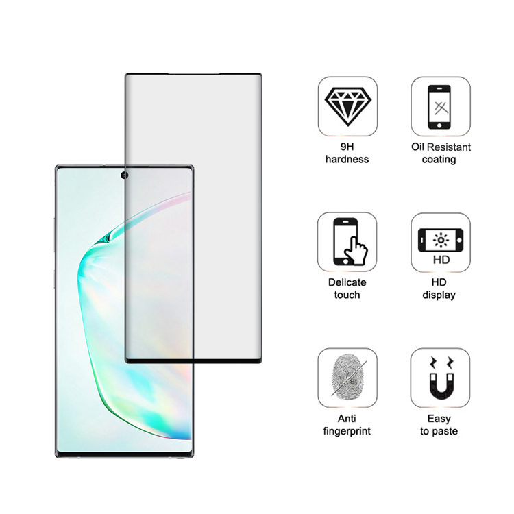 Dlix 3D hot bending full glue tempered glass screen protector for Samsung Galaxy Note 10+