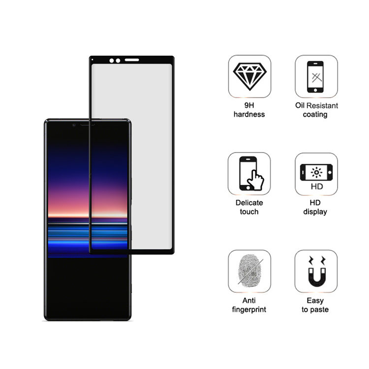 Dlix 3D hot bending full glue tempered glass screen protector for Sony Xperia 1