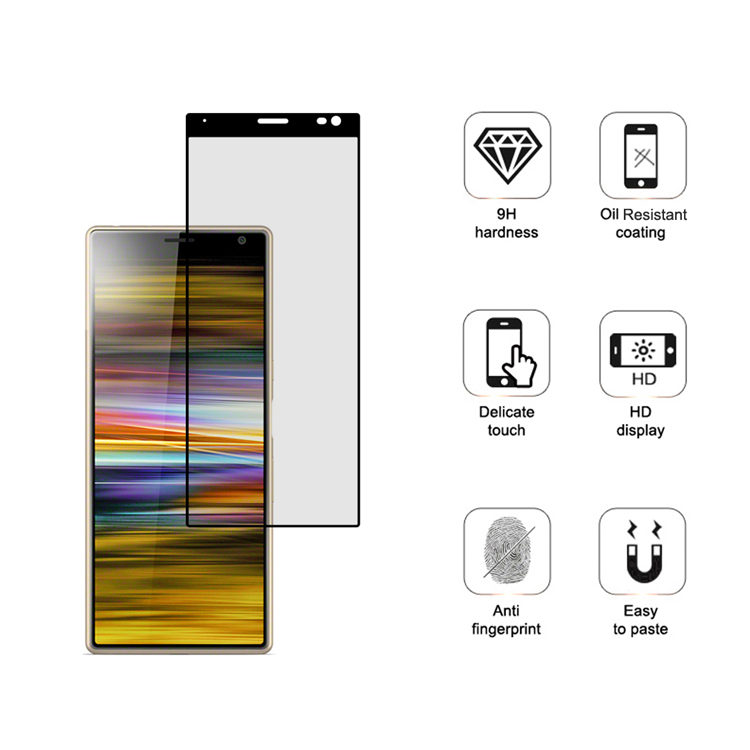 Dlix 2.5D silk print full glue tempered glass screen protector for Sony Xperia 10