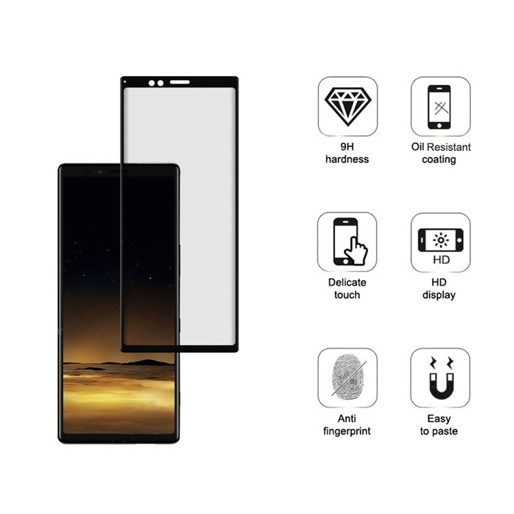 Dlix 2.5D silk print full glue tempered glass screen protector for Sony Xperia XZ4