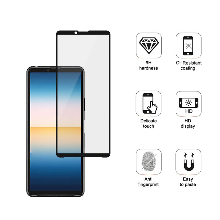 Dlix 2.5D silk print full glue tempered glass screen protector for Sony Xperia 10 lll