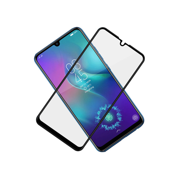 Dlix 2.5D silk print full glue tempered glass screen protector for Tecno Camon 12 Pro