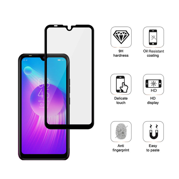 Dlix 3D hot bending full glue tempered glass screen protector for Tecno Spark 4 Lite