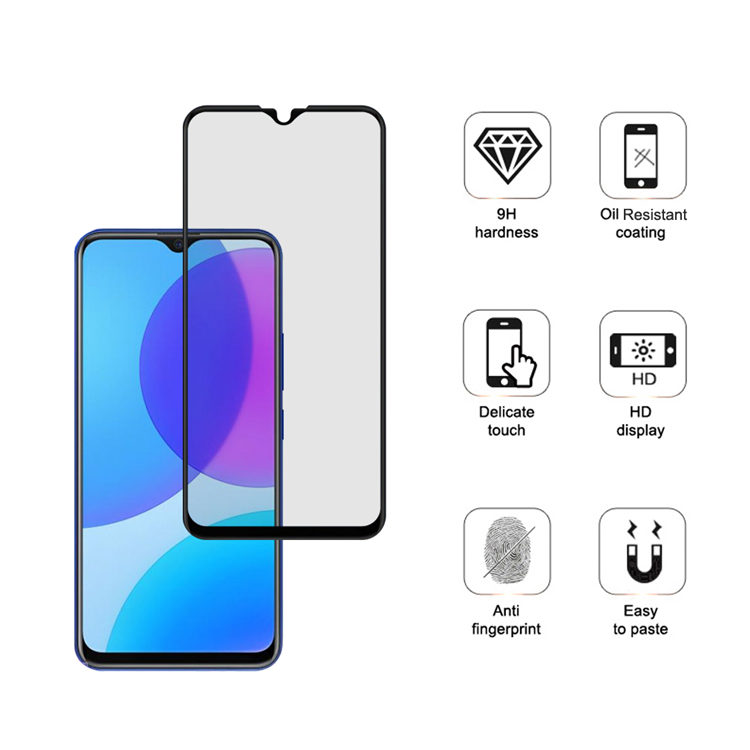 Dlix 3D hot bending full glue tempered glass screen protector for Vivo U20