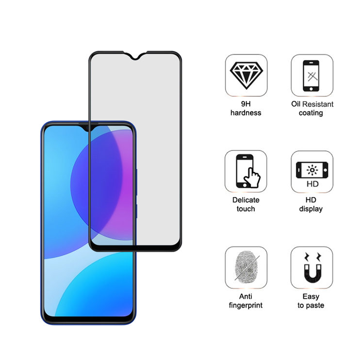 Dlix 3D hot bending full glue tempered glass screen protector for Vivo U3