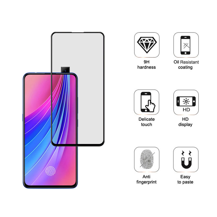 Dlix 3D hot bending full glue tempered glass screen protector for Vivo V15 Pro