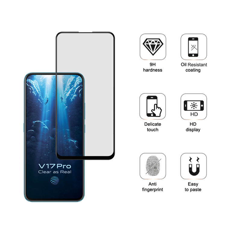 Dlix 3D hot bending full glue tempered glass screen protector for Vivo V17 Pro