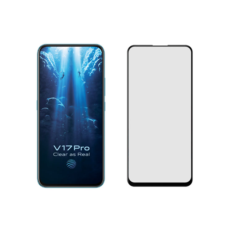 Dlix 2.5D silk print full glue tempered glass screen protector for Vivo V17 Pro